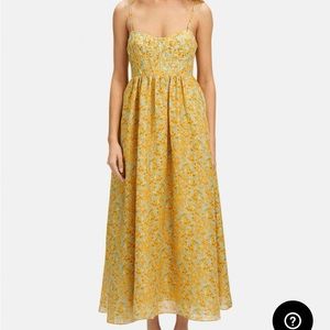 Bardot Milika Yellow Bustier Midi Dress - Size 6 NWT